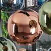 Koyoto hanging light, globe light, pendant light blue, green, coppery, 8-light sources