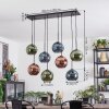 Koyoto hanging light, globe light, pendant light blue, green, coppery, 8-light sources
