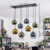 Koyoto hanging light, globe light, pendant light blue, gold, green, 8-light sources