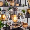 Koyoto hanging light, globe light, pendant light Amber, chrome, clear, Smoke-coloured, 6-light sources