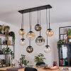 Gastor hanging light, globe light, pendant light Amber, clear, Smoke-coloured, 8-light sources