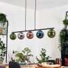 Gastor hanging light, globe light, pendant light blue, chrome, green, coppery, Smoke-coloured, 5-light sources