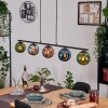 Gastor hanging light, globe light, pendant light blue, chrome, green, coppery, Smoke-coloured, 5-light sources