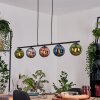 Gastor hanging light, globe light, pendant light blue, chrome, green, coppery, Smoke-coloured, 5-light sources