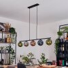 Gastor hanging light, globe light, pendant light blue, chrome, green, coppery, Smoke-coloured, 5-light sources