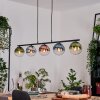 Gastor hanging light, globe light, pendant light blue, chrome, green, clear, coppery, Smoke-coloured, 5-light sources