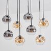 Ripoll hanging light, globe light, pendant light Amber, clear, Smoke-coloured, 8-light sources