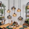 Ripoll hanging light, globe light, pendant light Amber, clear, Smoke-coloured, 6-light sources