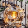 Ripoll hanging light, globe light, pendant light Amber, clear, Smoke-coloured, 6-light sources