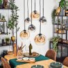 Ripoll hanging light, globe light, pendant light Amber, clear, Smoke-coloured, 6-light sources