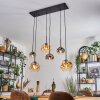 Ripoll hanging light, globe light, pendant light Amber, clear, Smoke-coloured, 6-light sources