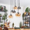 Ripoll hanging light, globe light, pendant light Amber, clear, Smoke-coloured, 6-light sources