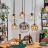 Koyoto hanging light, globe light, pendant light Amber, clear, Smoke-coloured, 6-light sources
