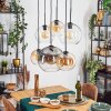 Koyoto hanging light, globe light, pendant light Amber, clear, Smoke-coloured, 6-light sources