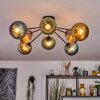 Koyoto ceiling light, globe light 85 cm blue, gold, green, coppery, 8-light sources