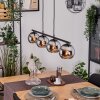 Koyoto hanging light, globe light, pendant light chrome, Smoke-coloured, 4-light sources