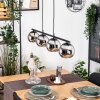Koyoto hanging light, globe light, pendant light chrome, Smoke-coloured, 4-light sources