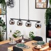 Koyoto hanging light, globe light, pendant light chrome, Smoke-coloured, 4-light sources