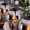Koyoto hanging light, globe light, pendant light chrome, Smoke-coloured, 4-light sources