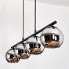 Koyoto hanging light, globe light, pendant light chrome, Smoke-coloured, 4-light sources