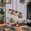 Koyoto hanging light, globe light, pendant light Amber, chrome, Smoke-coloured, 4-light sources