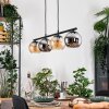 Koyoto hanging light, globe light, pendant light Amber, chrome, Smoke-coloured, 4-light sources