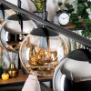 Koyoto hanging light, globe light, pendant light Amber, chrome, Smoke-coloured, 4-light sources