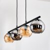 Koyoto hanging light, globe light, pendant light Amber, chrome, Smoke-coloured, 4-light sources