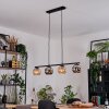 Koyoto hanging light, globe light, pendant light Amber, chrome, Smoke-coloured, 4-light sources