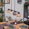 Koyoto hanging light, globe light, pendant light Amber, chrome, clear, Smoke-coloured, 4-light sources