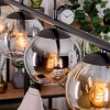 Koyoto hanging light, globe light, pendant light Amber, chrome, clear, Smoke-coloured, 4-light sources