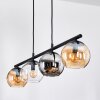 Koyoto hanging light, globe light, pendant light Amber, chrome, clear, Smoke-coloured, 4-light sources