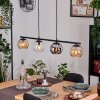 Koyoto hanging light, globe light, pendant light Amber, chrome, clear, Smoke-coloured, 4-light sources