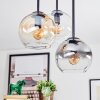 Koyoto ceiling light, globe light Amber, clear, Smoke-coloured, 5-light sources