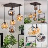 Ripoll ceiling light, globe light Amber, Smoke-coloured, 5-light sources