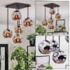 Ripoll ceiling light, globe light chrome, Smoke-coloured, 5-light sources