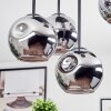 Ripoll ceiling light, globe light chrome, Smoke-coloured, 5-light sources
