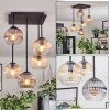 Koyoto ceiling light, globe light Amber, clear, Smoke-coloured, 5-light sources