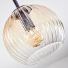 Koyoto ceiling light, globe light Amber, clear, Smoke-coloured, 5-light sources