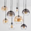 Koyoto hanging light, globe light, pendant light anthracite, silver, white, 8-light sources