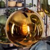 Koyoto hanging light, globe light, pendant light blue, gold, green, coppery, 6-light sources