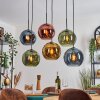 Koyoto hanging light, globe light, pendant light blue, gold, green, coppery, 6-light sources