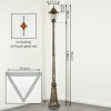 Hongkong lamp post, path light brown, gold, 1-light source