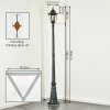 Hongkong lamp post, path light green, black, 1-light source