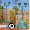 Hongkong lamp post, path light green, black, 2-light sources