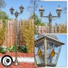 Naofe lamp post, path light brown, gold, 2-light sources