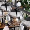 Koyoto hanging light, globe light, pendant light clear, Smoke-coloured, 4-light sources