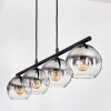 Koyoto hanging light, globe light, pendant light clear, Smoke-coloured, 4-light sources
