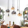 Ripoll hanging light, globe light, pendant light Amber, clear, Smoke-coloured, 6-light sources