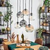 Ripoll hanging light, globe light, pendant light Amber, clear, Smoke-coloured, 6-light sources
